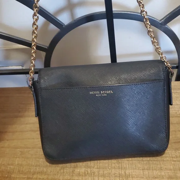 Henri Bendel Black Crossbody Bag with Gold Chain - Picture 4 of 14
